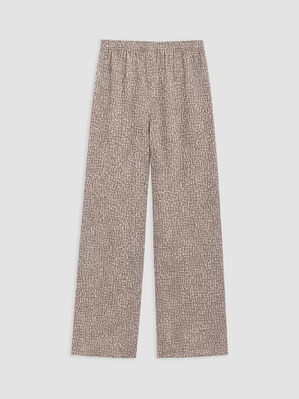 Ekru Leopar Desenli Kadın Pijama Takım-4