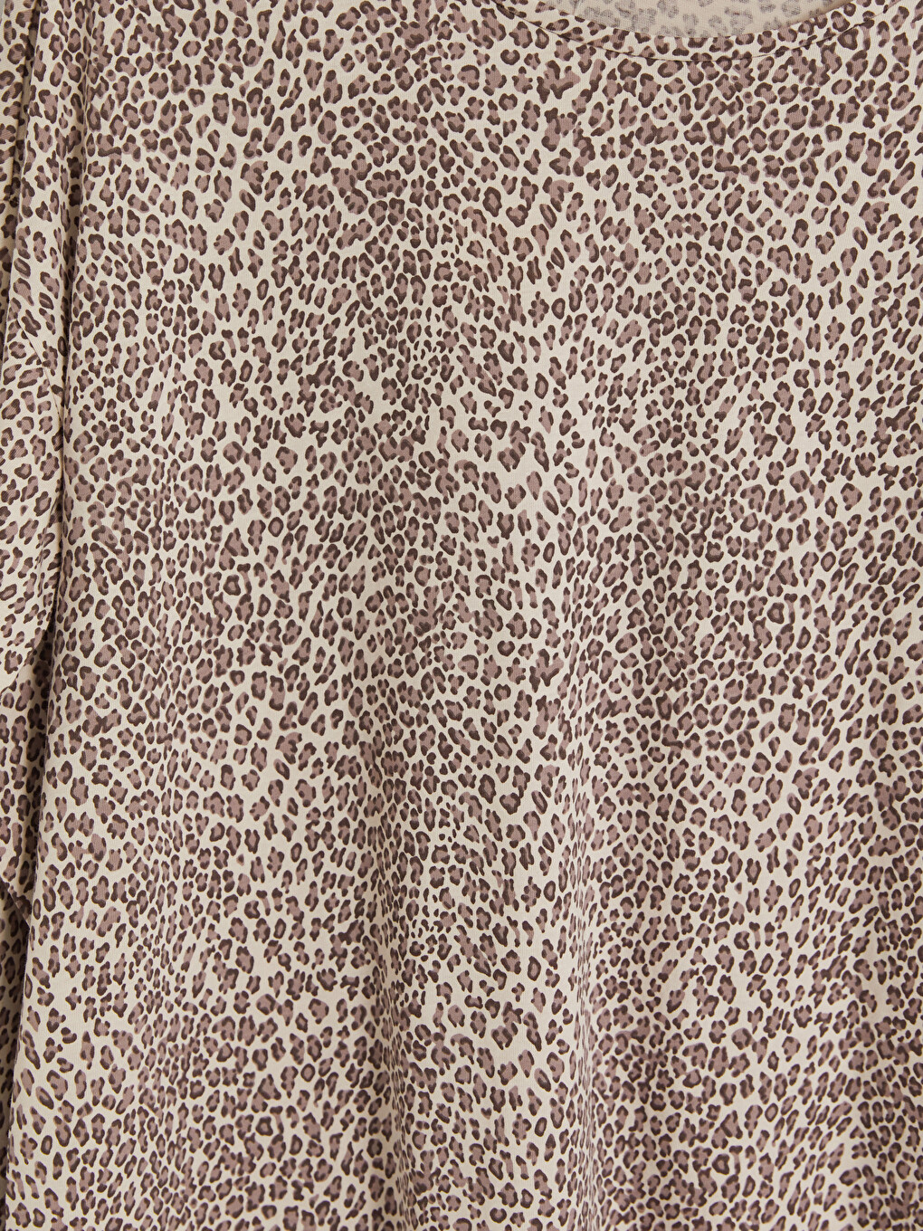 Ekru Leopar Desenli Kadın Pijama Takım-5