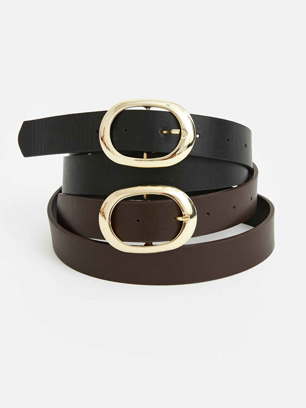 Faux Leather Women's Belt 2-pack