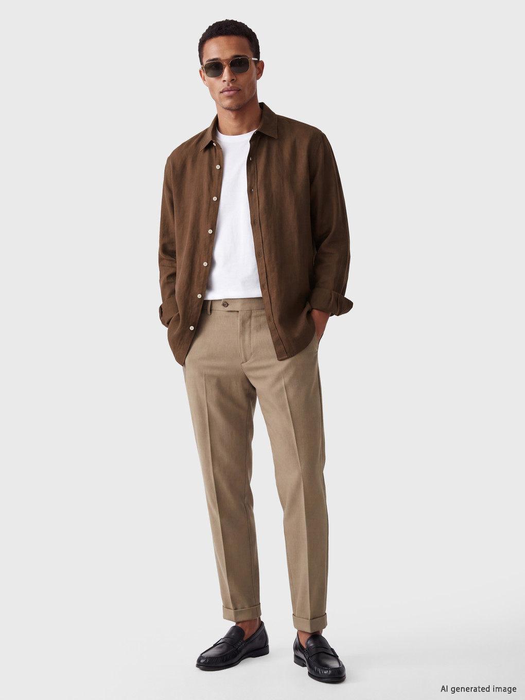 Regular Fit Linen-look Men's Shirt-1