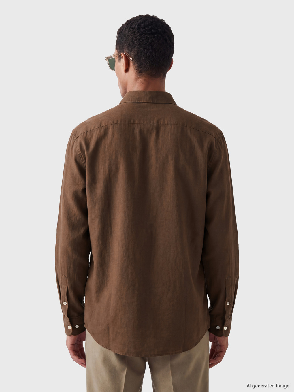 Regular Fit Linen-look Men's Shirt-2