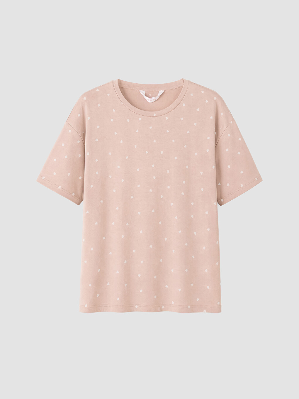 Bej Desenli Kadın Şortlu Pijama Takımı-5