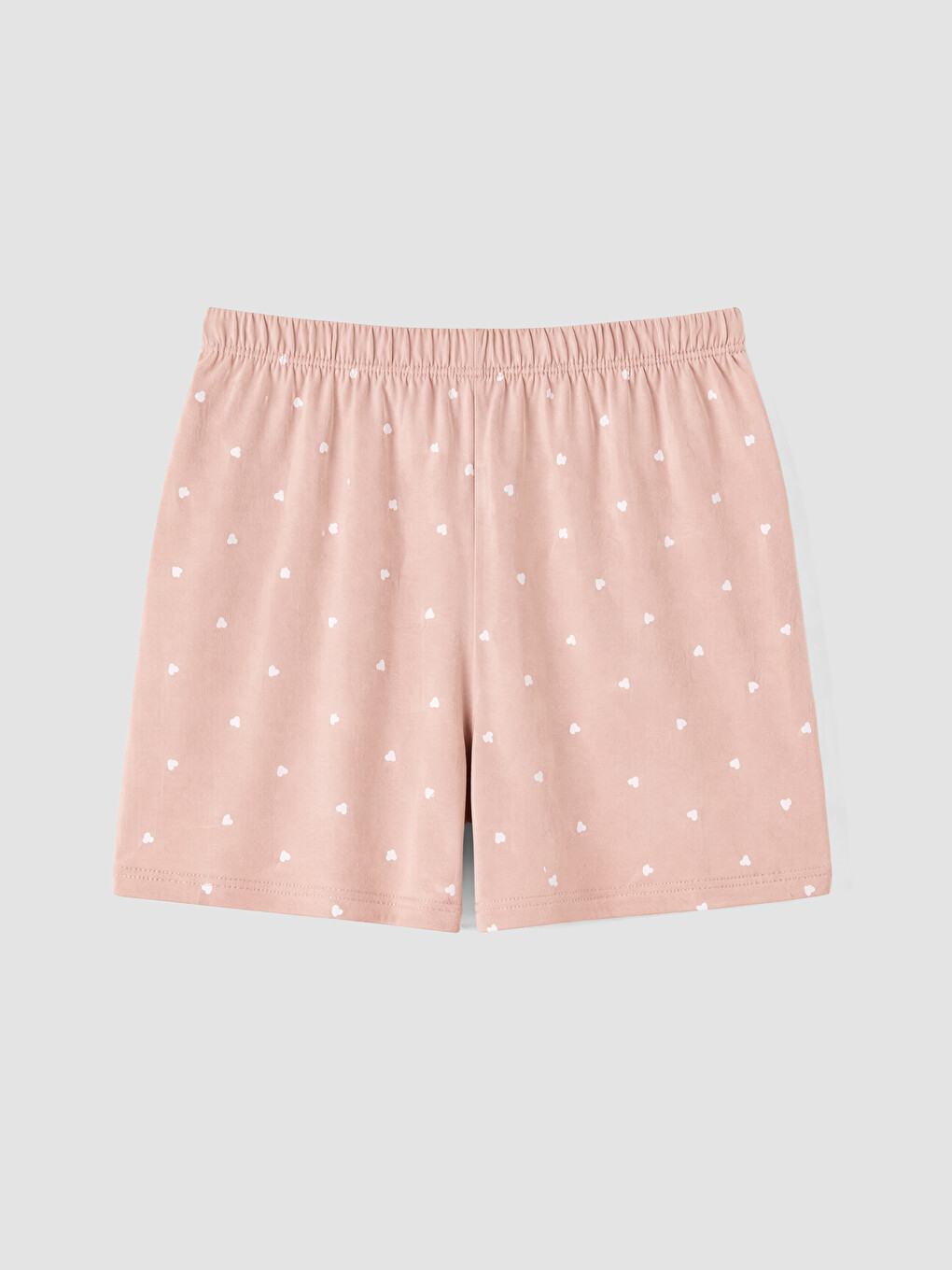 Bej Desenli Kadın Şortlu Pijama Takımı-8