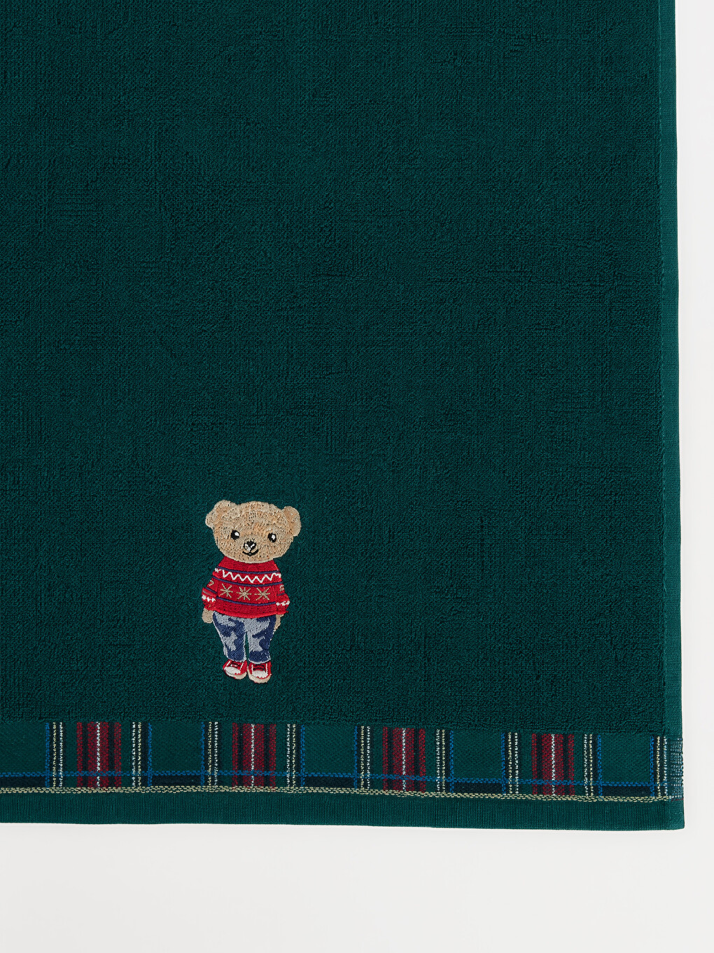 Yeşil Ayı Teddy Nakışlı Yüz Havlusu 50x80-2