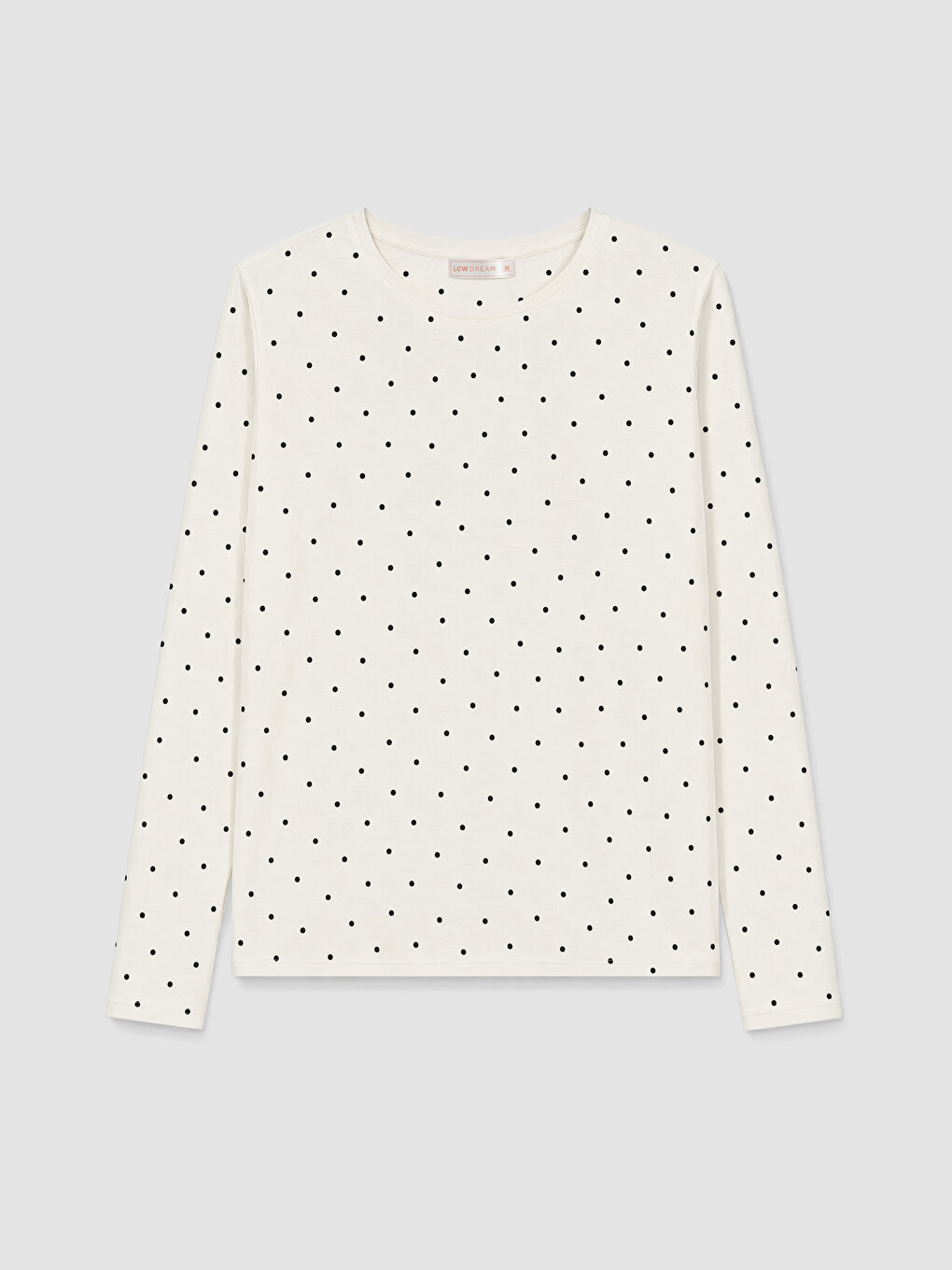Ekru Bisiklet Yaka Puantiyeli Kadın Pijama Takımı-1