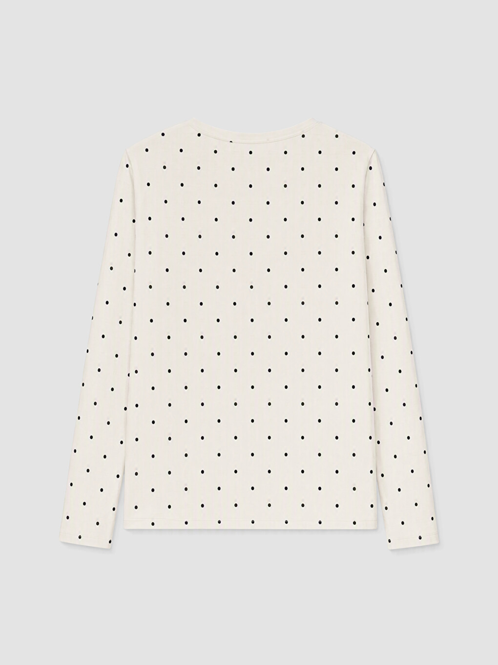 Ekru Bisiklet Yaka Puantiyeli Kadın Pijama Takımı-2