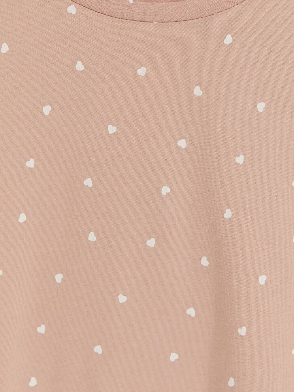 Bej Bisiklet Yaka Puantiyeli Kadın Pijama Takımı-2