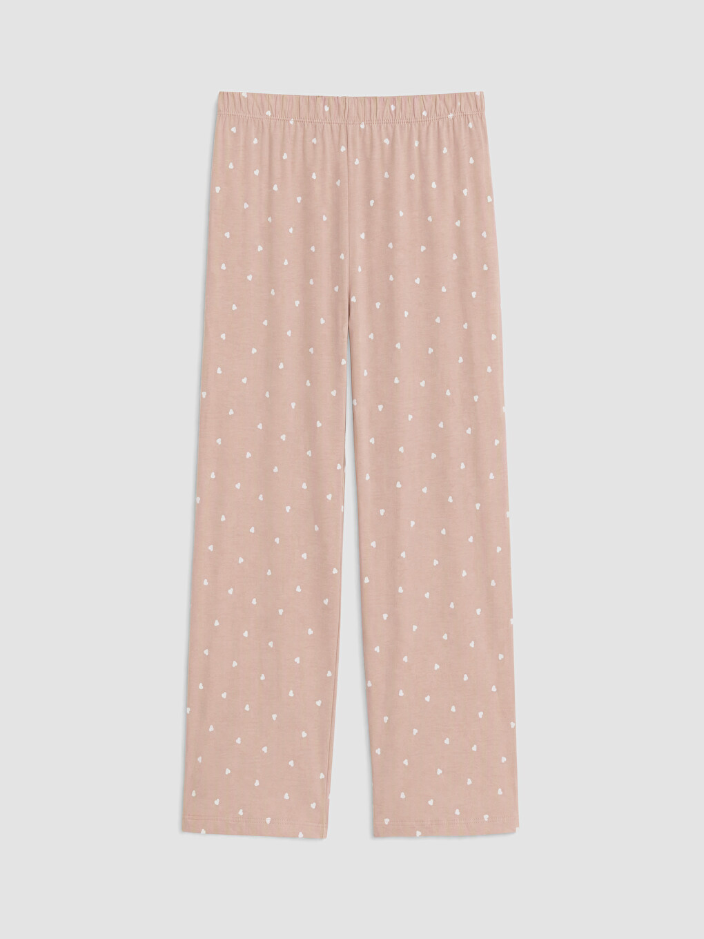 Bej Bisiklet Yaka Puantiyeli Kadın Pijama Takımı-4