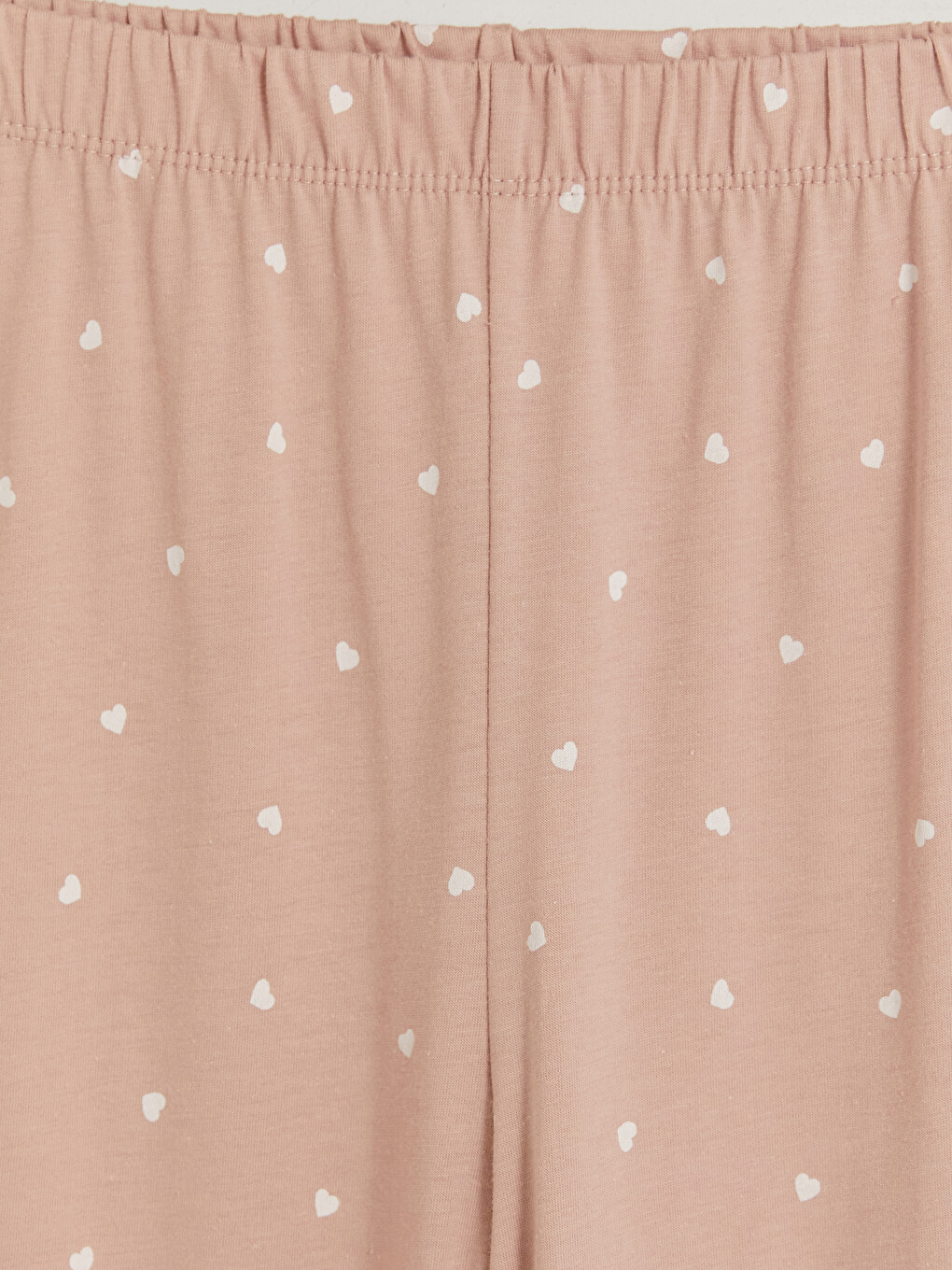 Bej Bisiklet Yaka Puantiyeli Kadın Pijama Takımı-5