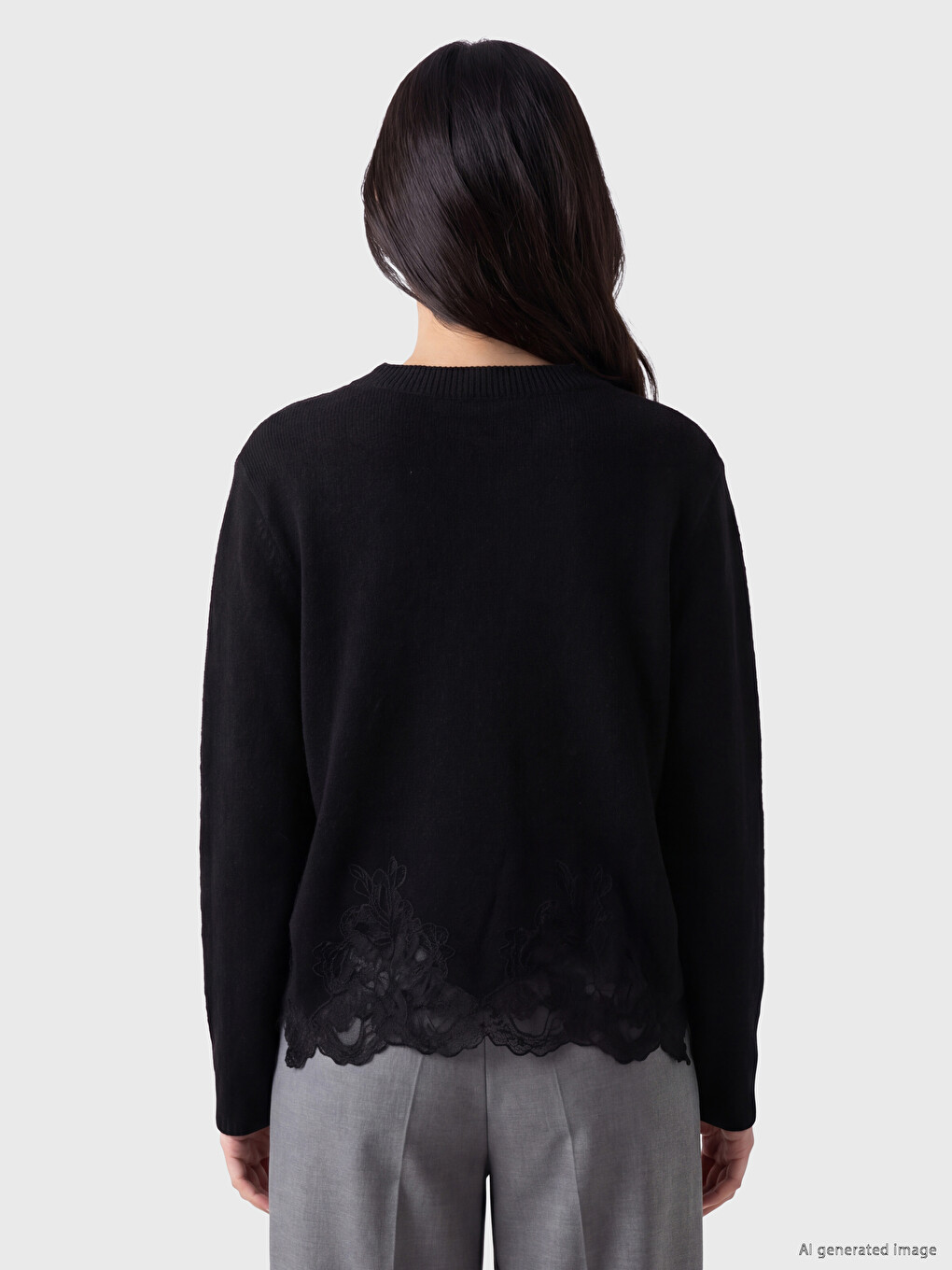 Lace Detailed Women's Knitwear Sweater-3