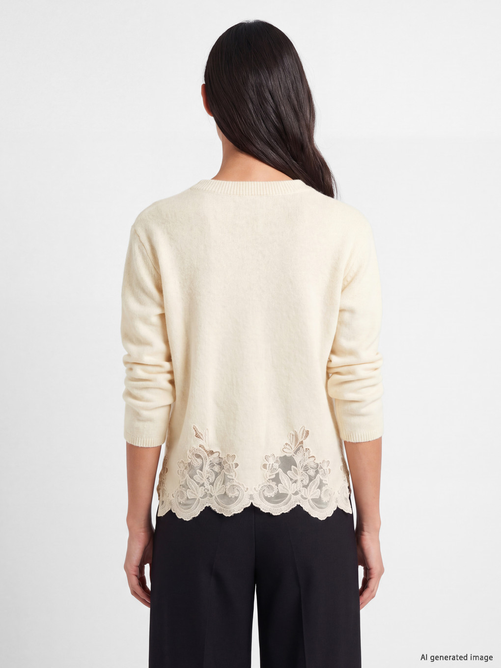 Lace Detailed Women's Knitwear Sweater-3