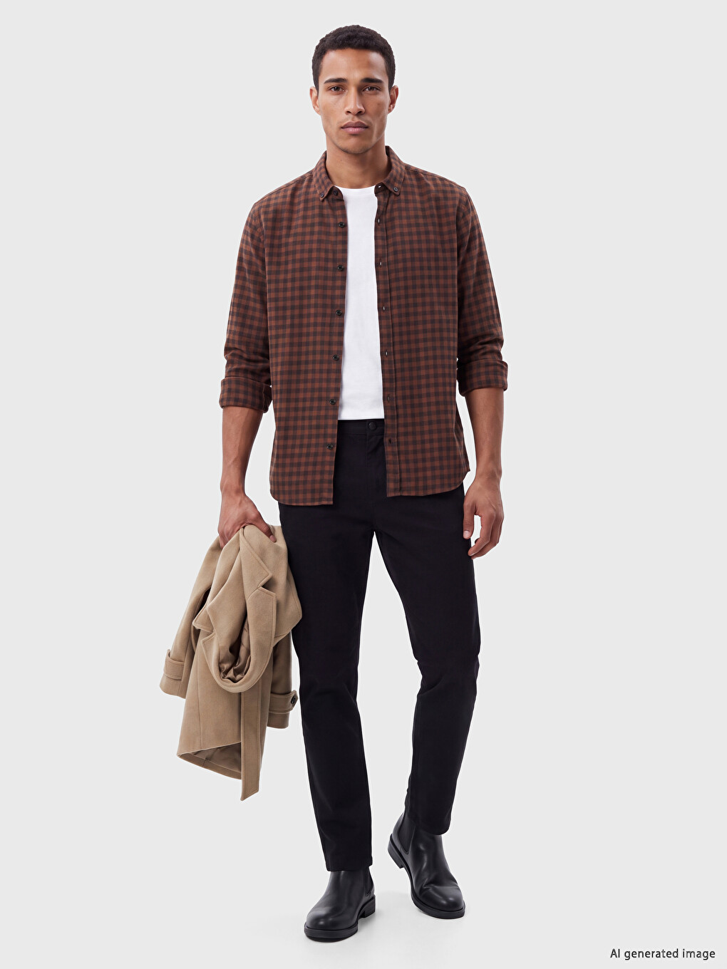 Man Brown Shirt-1