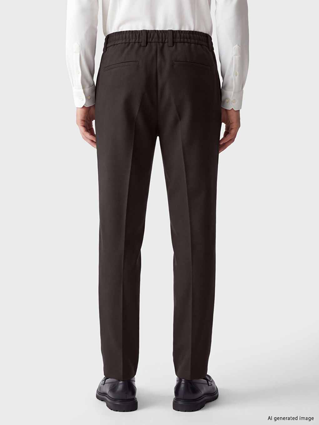 Kahverengi Regular Fit Erkek Pileli Kumaş Pantolon-3