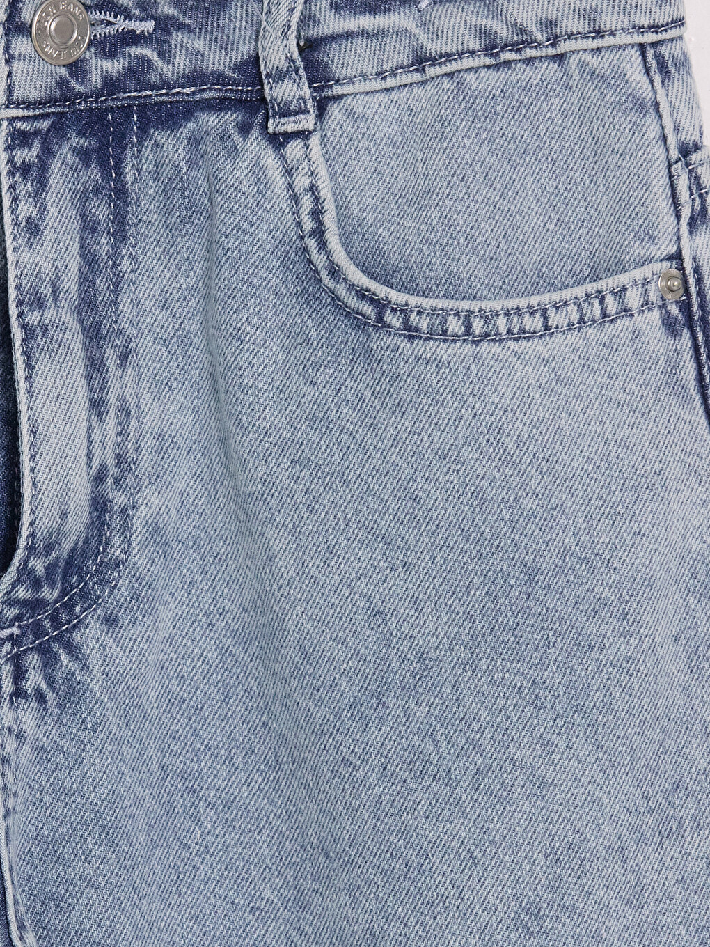 Mavi Wideleg Kız Çocuk Jean Pantolon-1