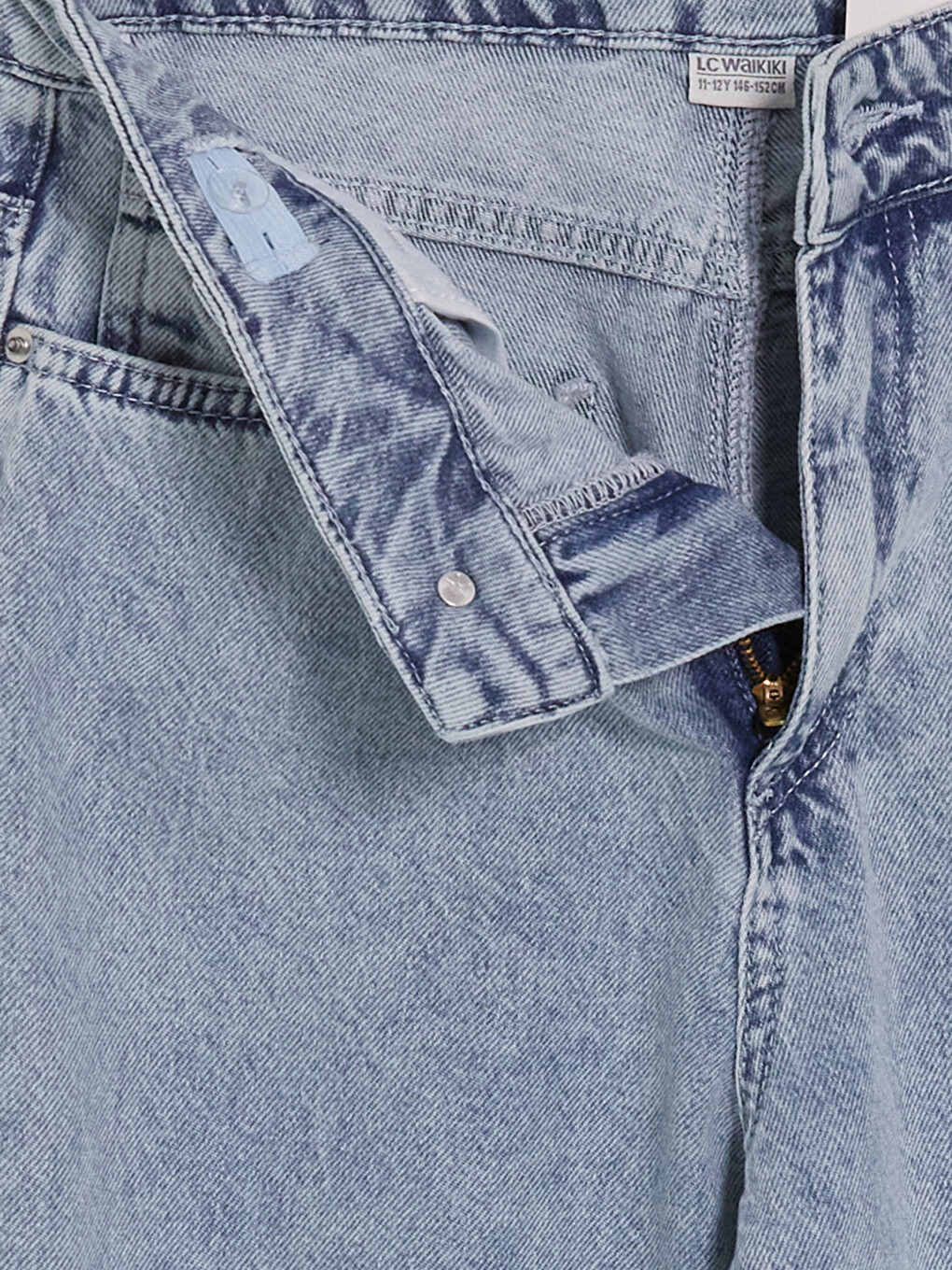 Mavi Wideleg Kız Çocuk Jean Pantolon-2