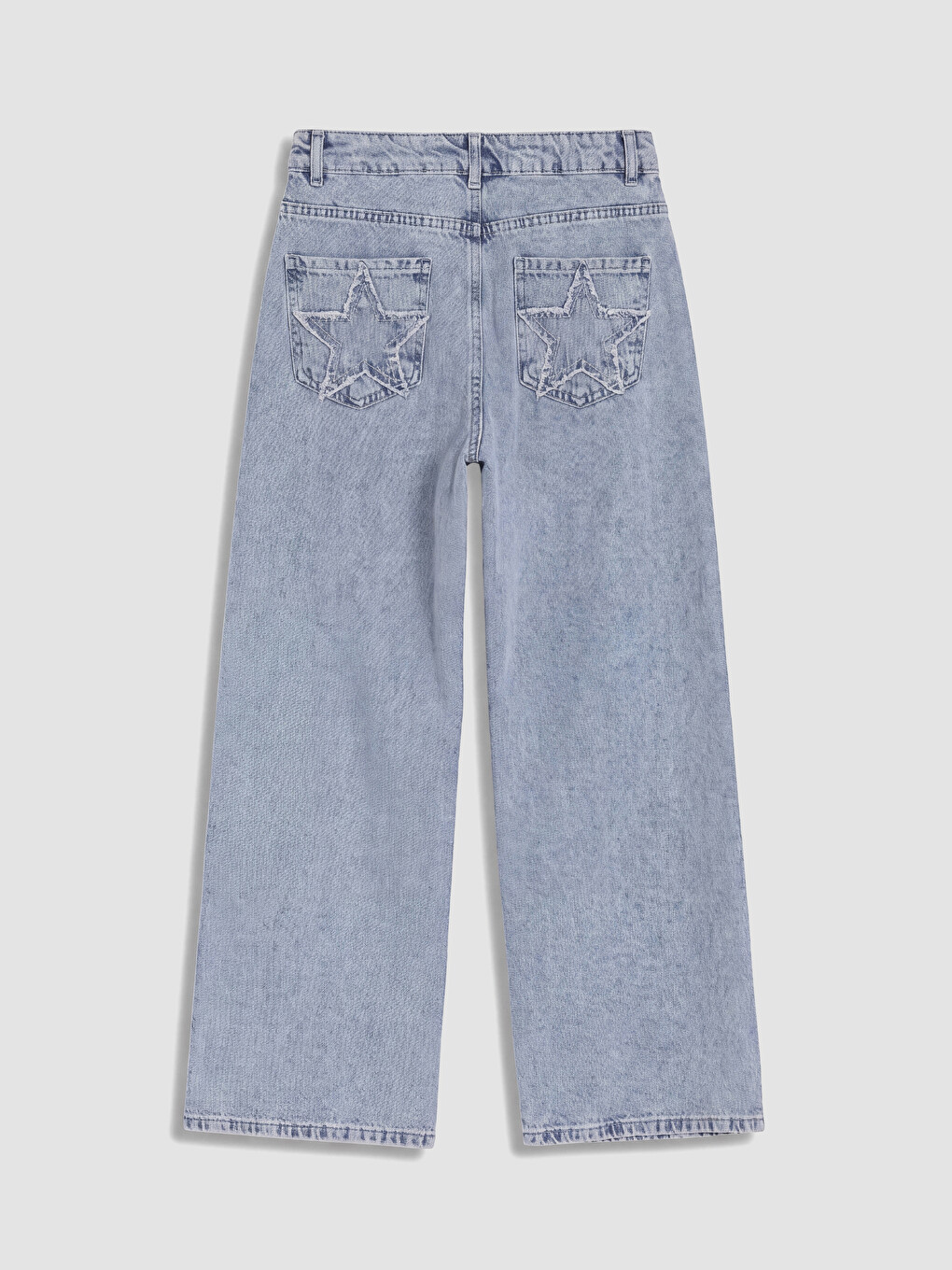 Mavi Wideleg Kız Çocuk Jean Pantolon-3