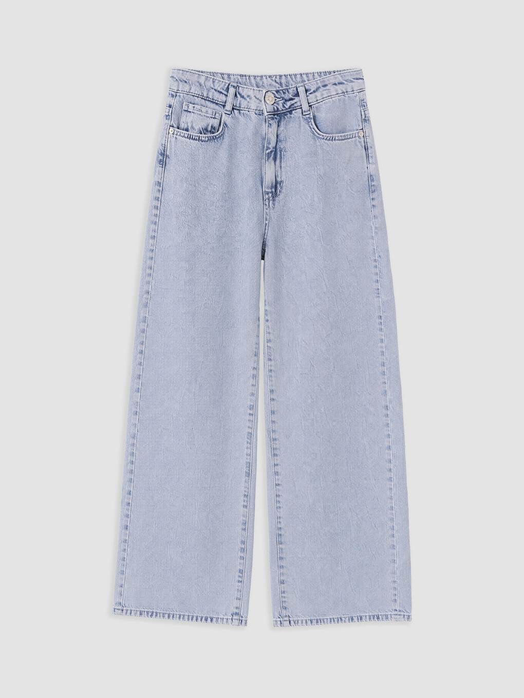 Mavi Wideleg Kız Çocuk Jean Pantolon-2