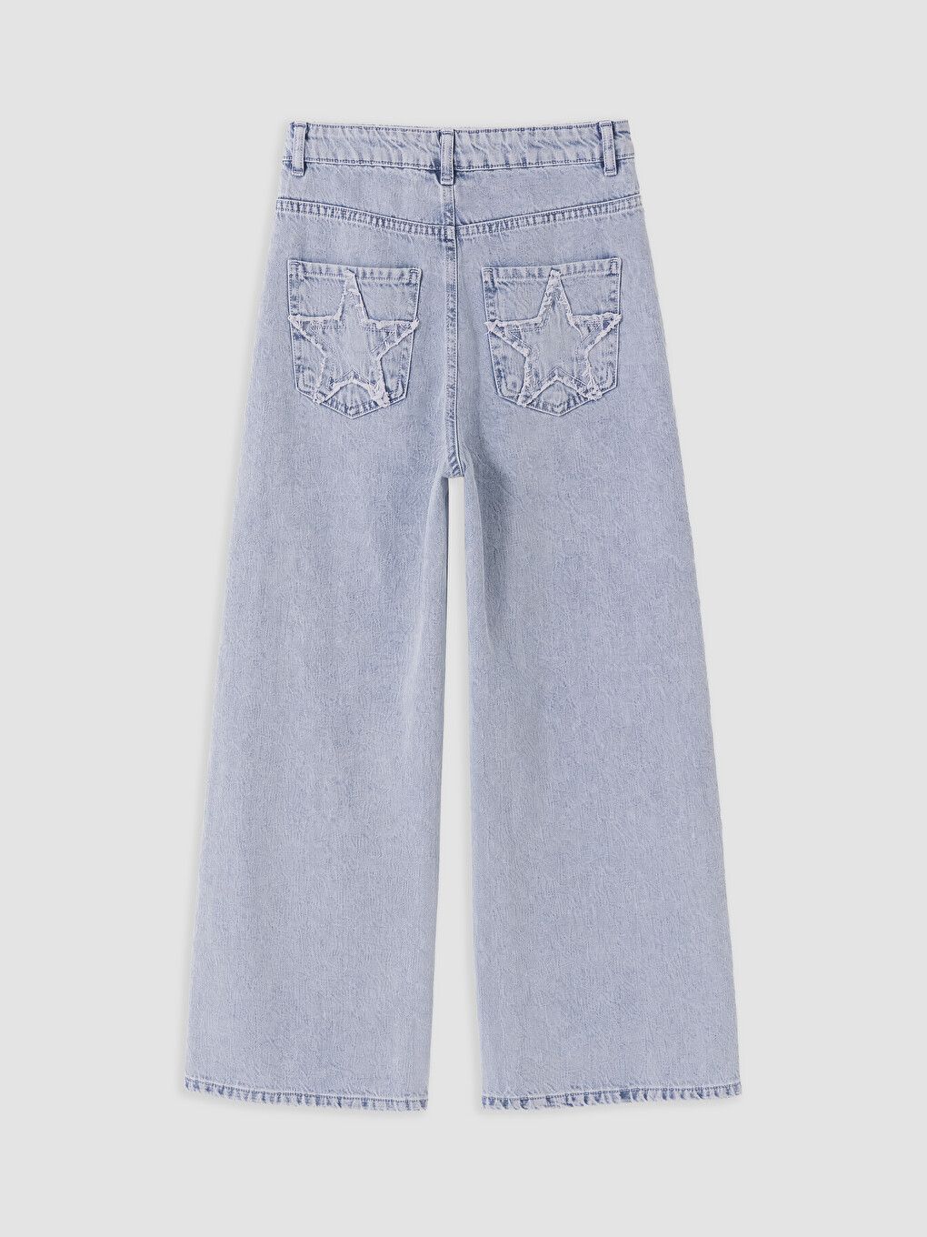 Mavi Wideleg Kız Çocuk Jean Pantolon-4