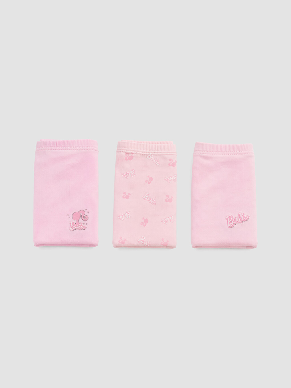 Pembe Kız Çocuk Barbie Baskılı Boxer 3'lü