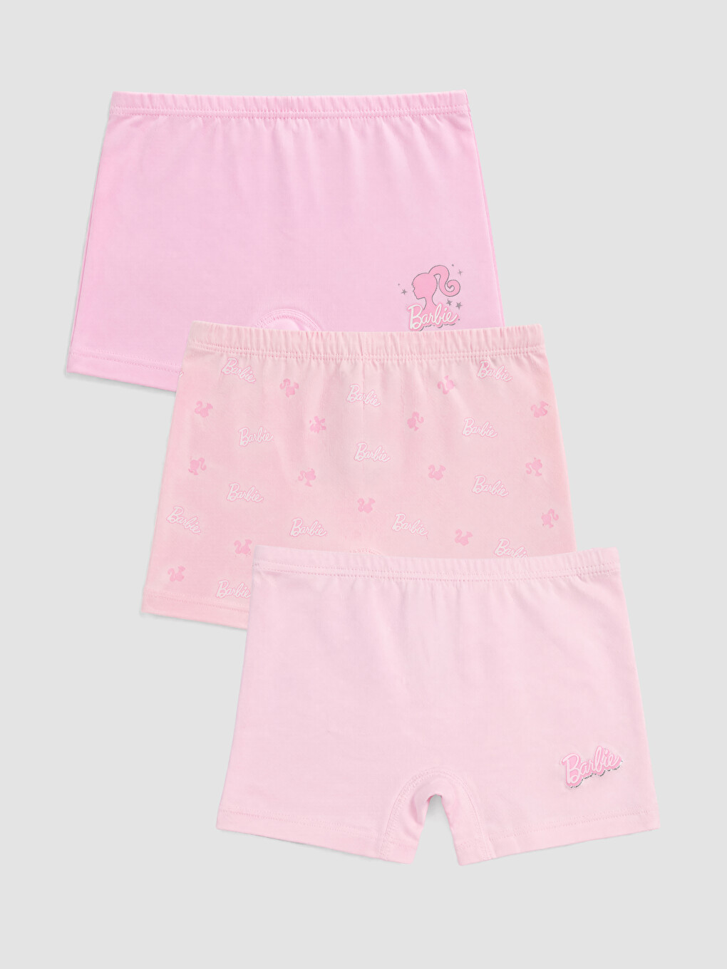 Pembe Kız Çocuk Barbie Baskılı Boxer 3'lü-5
