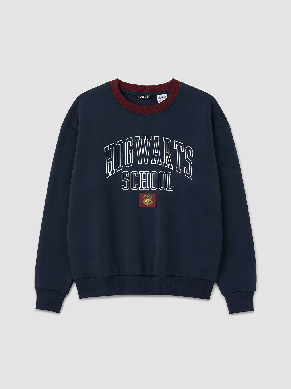 Lacivert Harry Potter Baskılı Oversize Kadın Sweatshirt-4