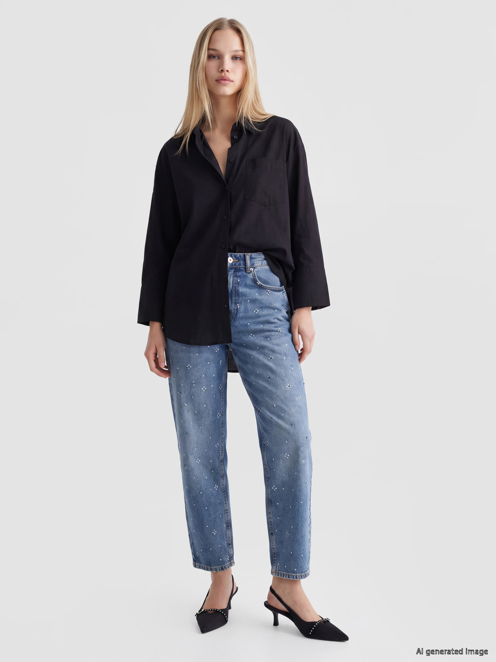Blugi Barrel Fit Femei