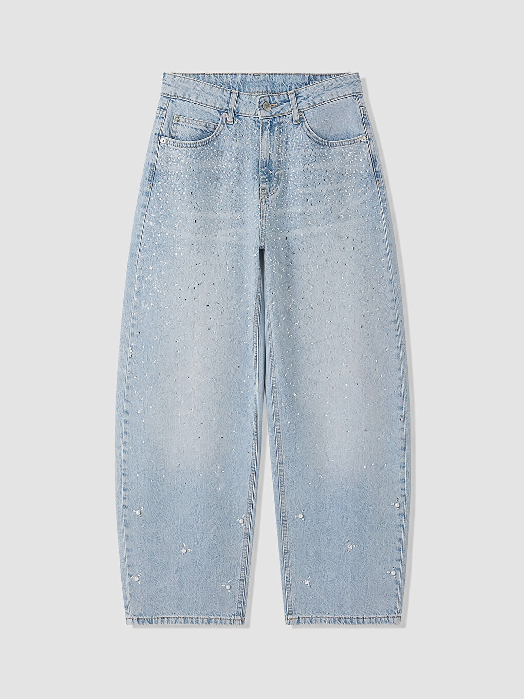 İndigo Balloon Fit Taşlı Kadın Jean Pantolon