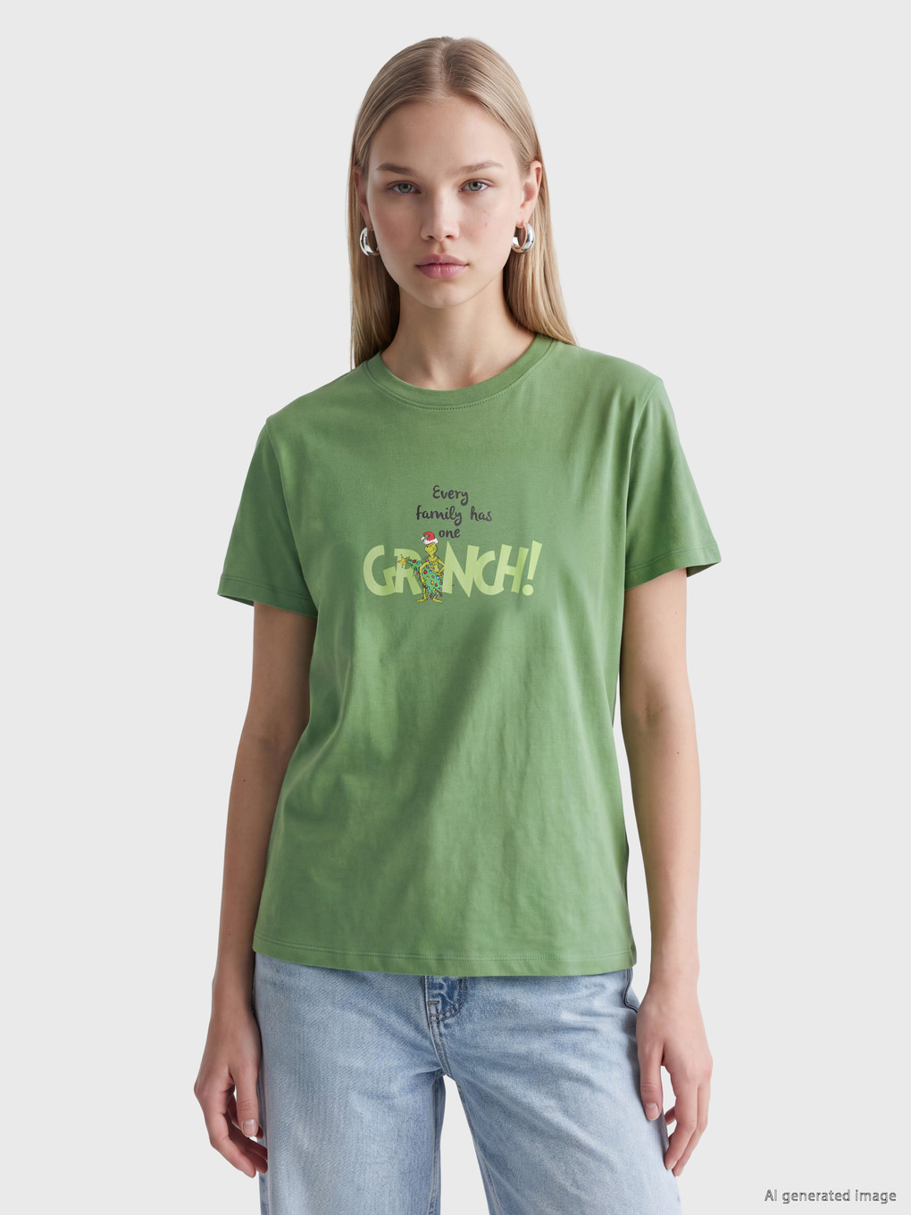 Grinch %100 Cotton Women's T-shirt