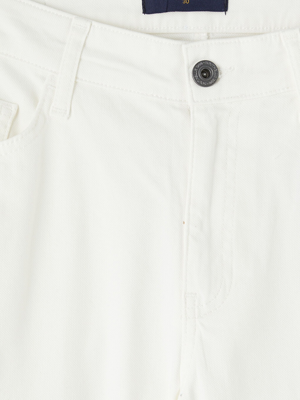 Beyaz Standart Kalıp Erkek Gabardin Pantolon-1