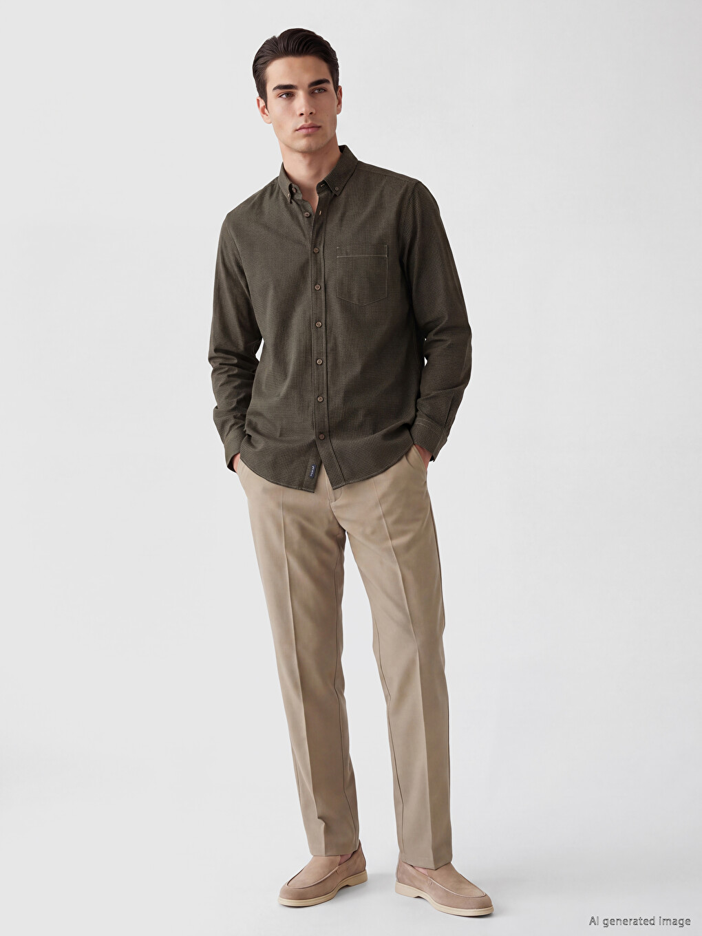 Regular Fit Dobby Men's Shirt-1