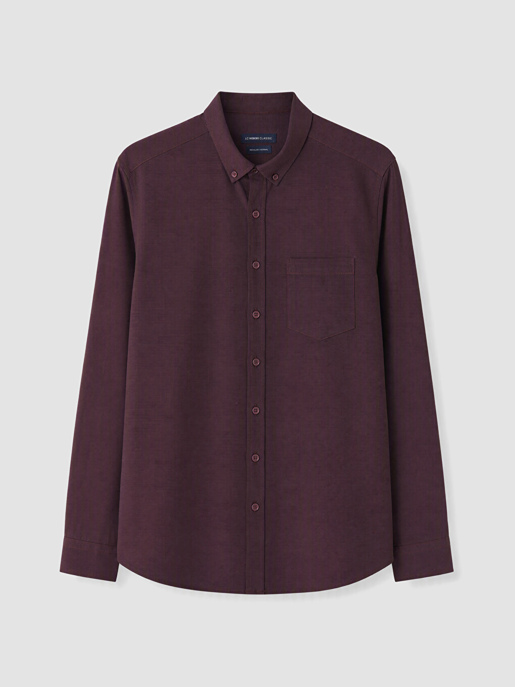 Bordo Regular Fit Armürlü Erkek Gömlek-3