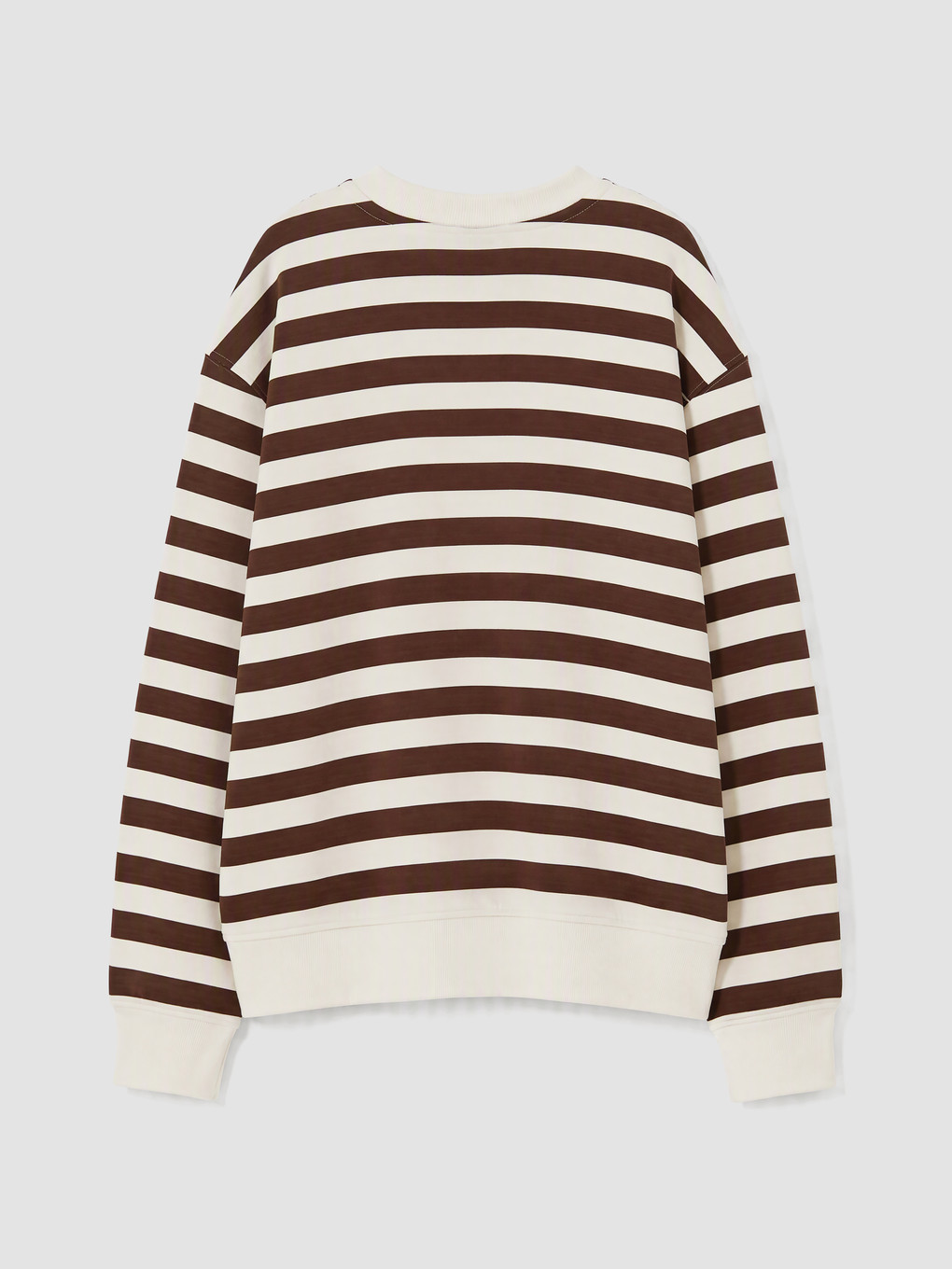 Kahverengi Çizgili Kız Çocuk Sweatshirt-1