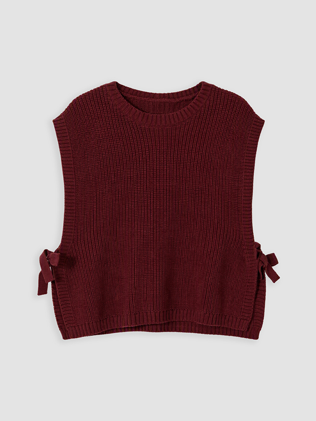 Bordo Ekose Kız Çocuk Elbise Ve Süveter-4