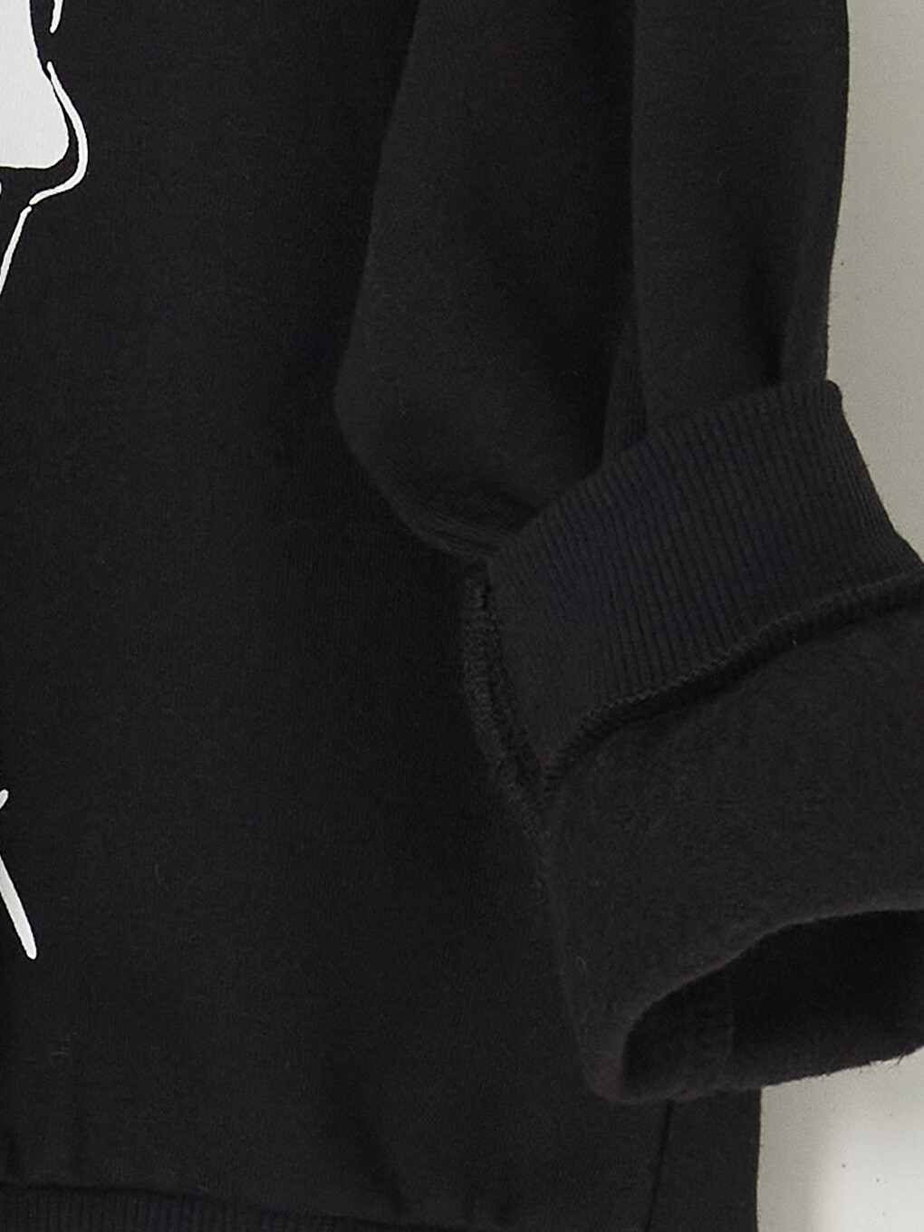 Siyah Atatürk Baskılı Kız Çocuk Kalın Sweatshirt-3