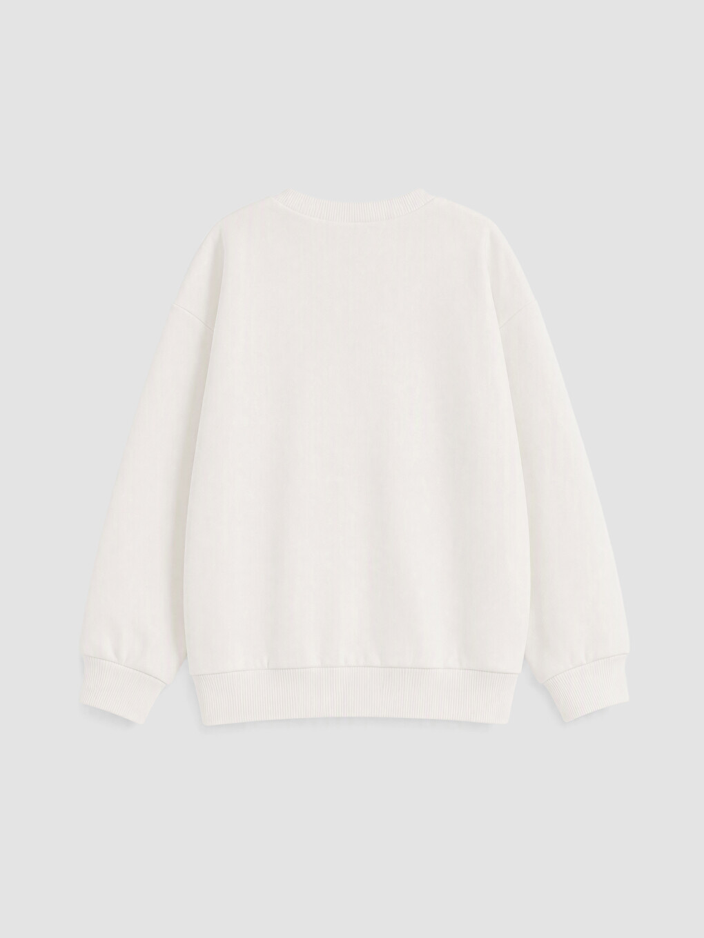 Beyaz Atatürk Baskılı Kız Çocuk Kalın Sweatshirt-2