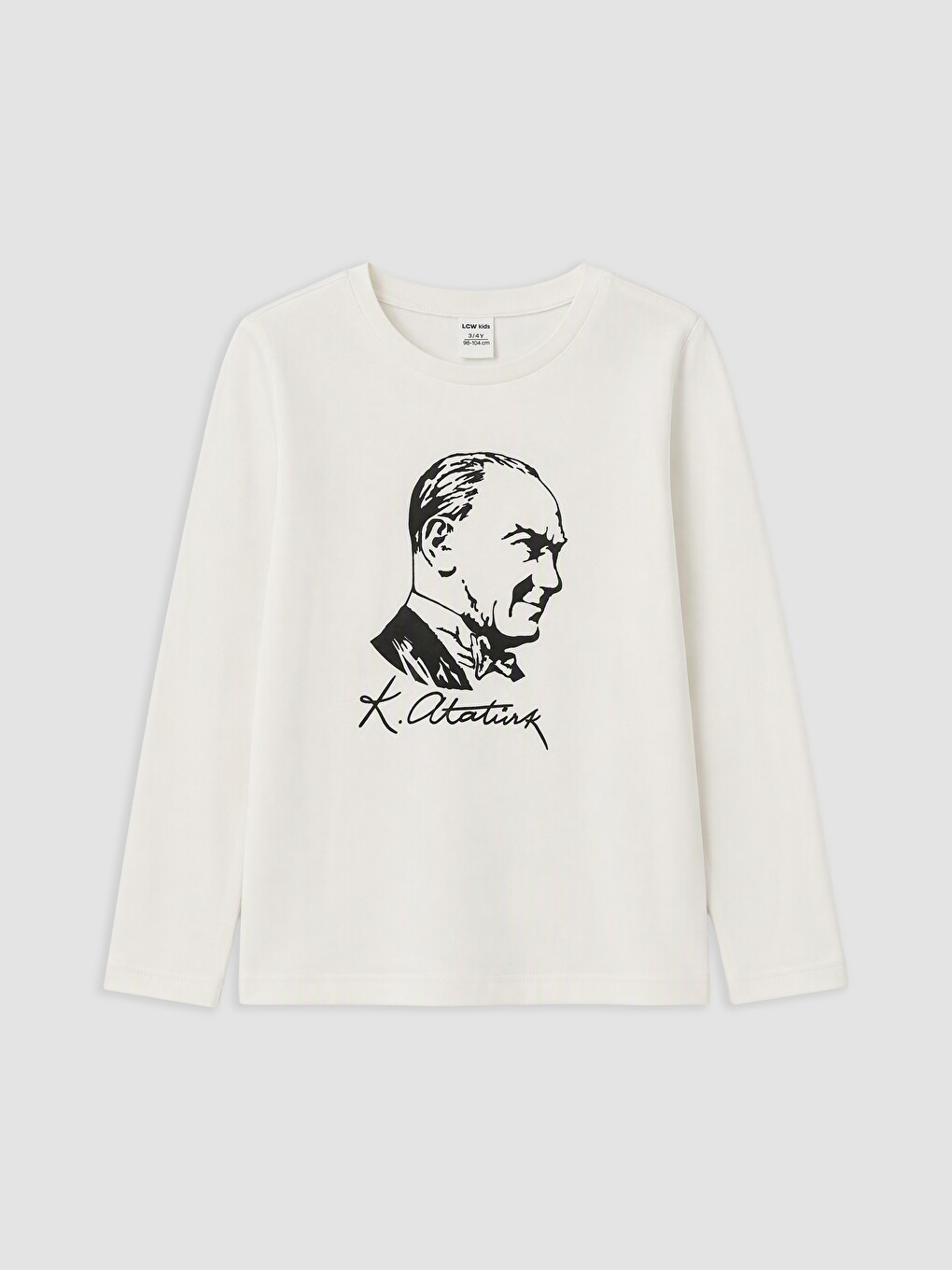 Beyaz Atatürk Temalı Kız Çocuk Tişört