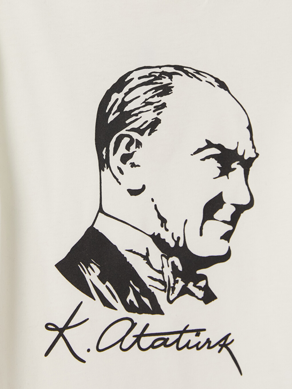 Beyaz Atatürk Temalı Kız Çocuk Tişört-2