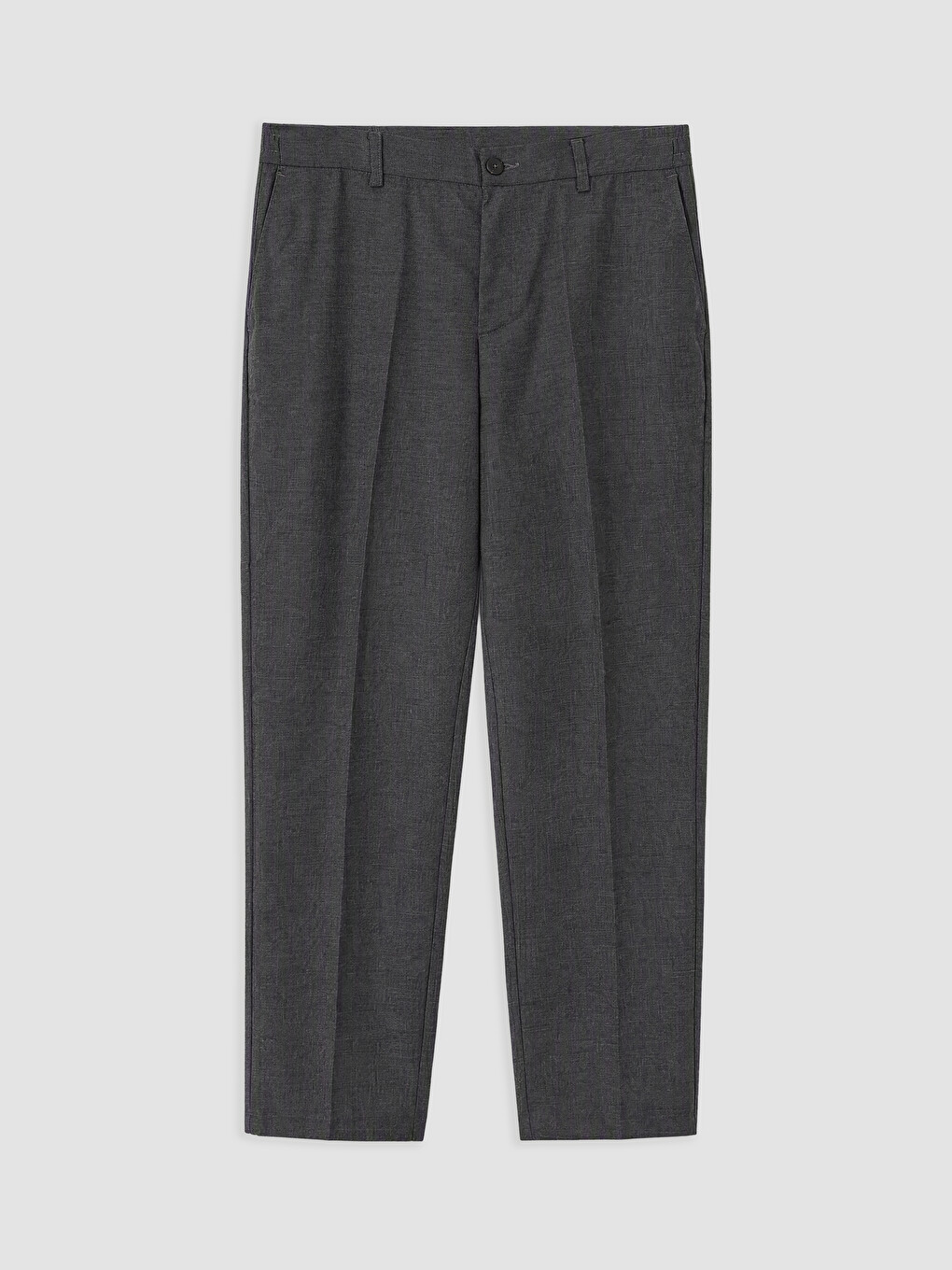 Gri Relax Fit Pileli Erkek Pantolon