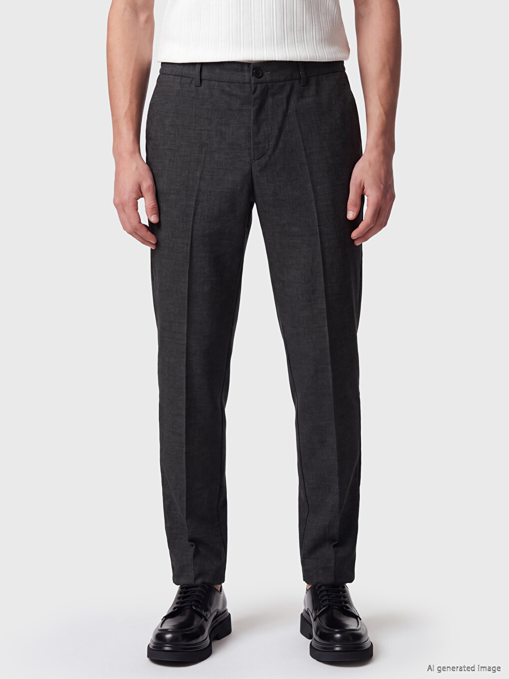 Gri Relax Fit Pileli Erkek Pantolon-1
