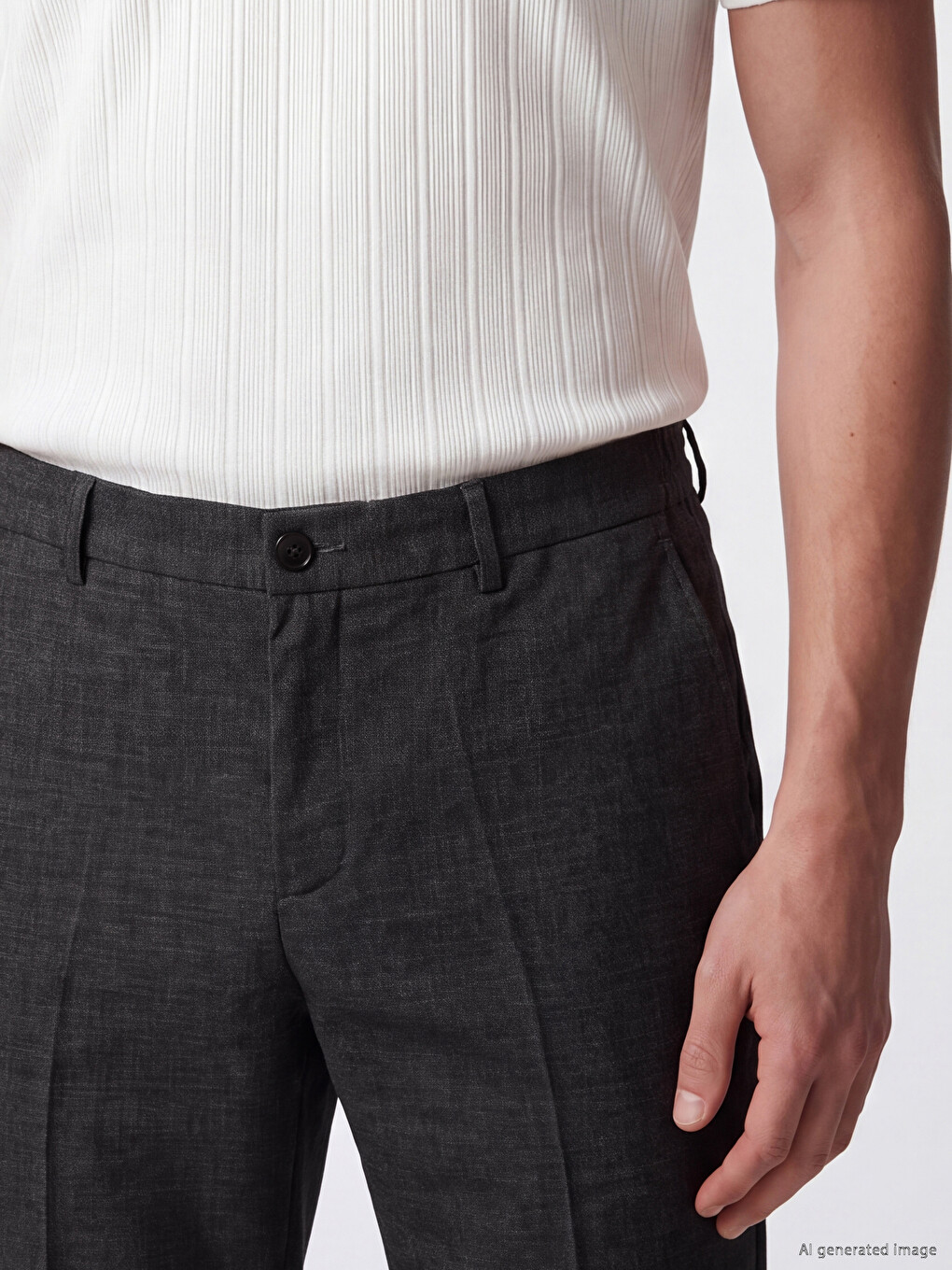 Gri Relax Fit Pileli Erkek Pantolon-2