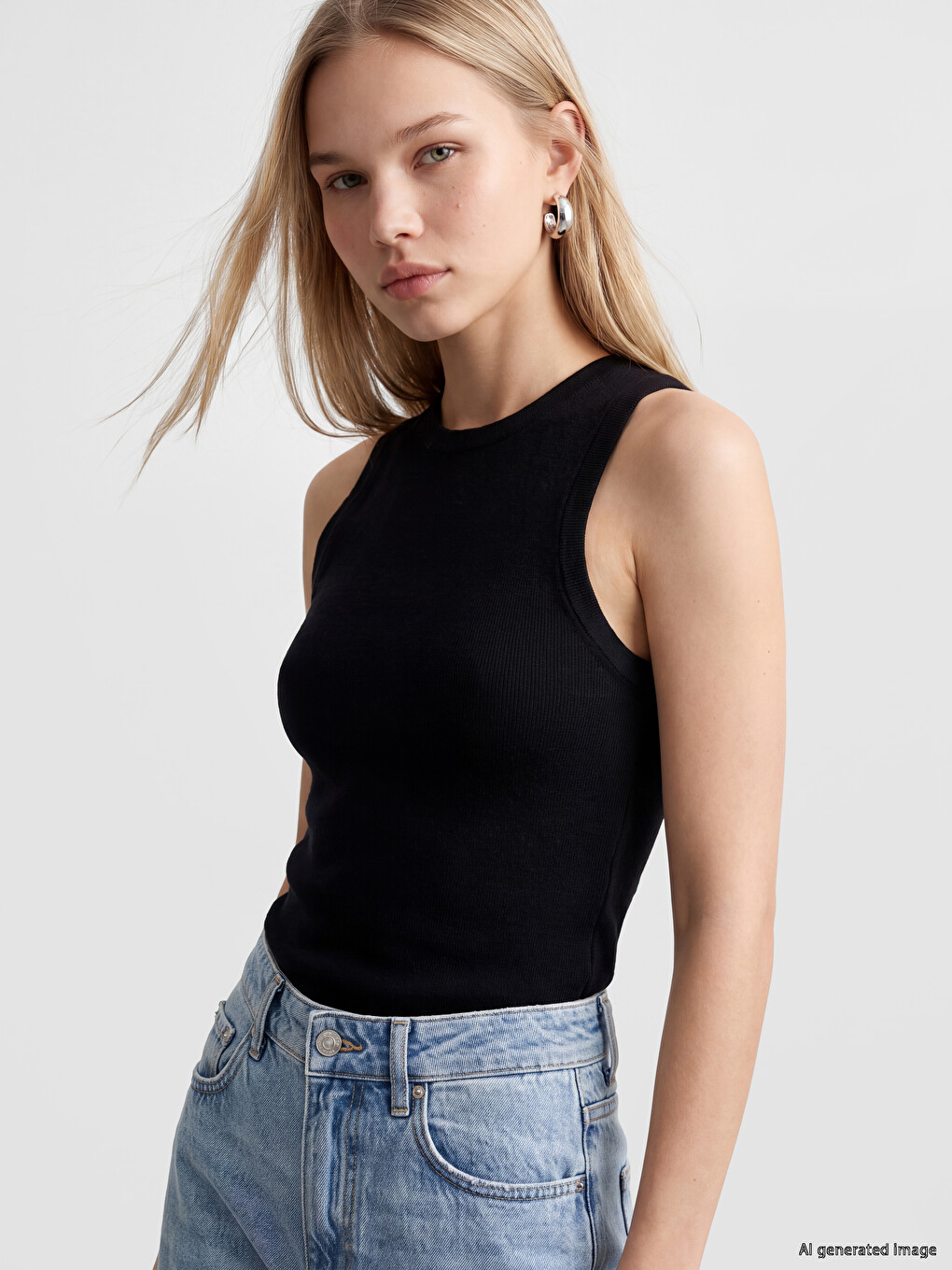 Woman Black Tank Top