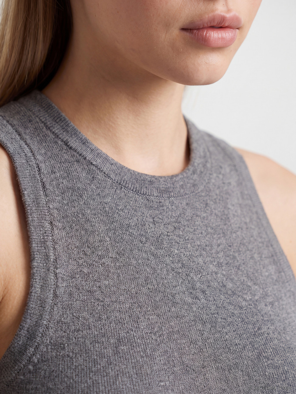 Crew Neck Women's Knitwear Tank Top-2