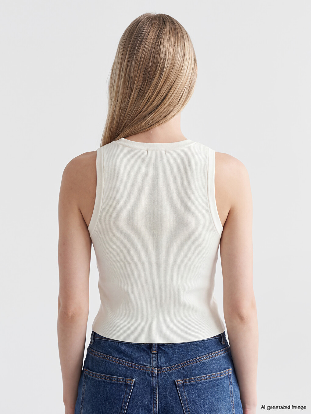 Woman Ecru Tank Top-3