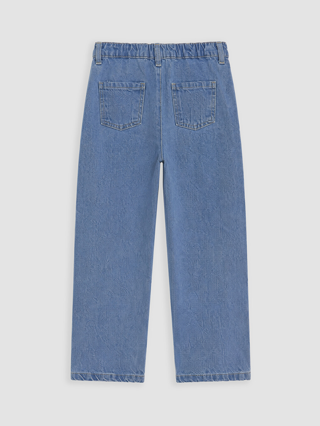 İndigo Straight Fit Nakışlı Kız Çocuk Jean Pantolon-2