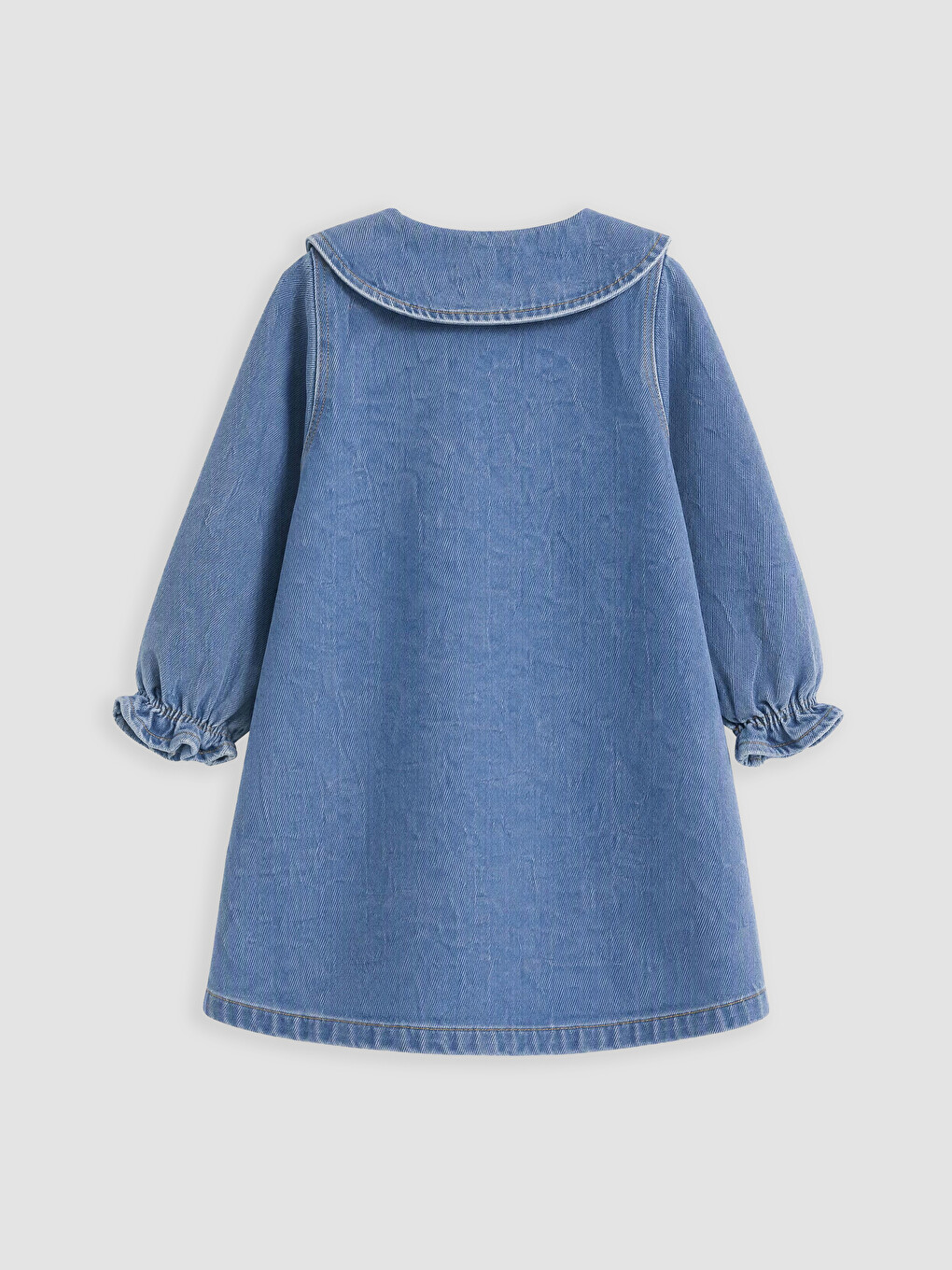 Peter Pan Collar Flower Embroidered Girls' Dress-2