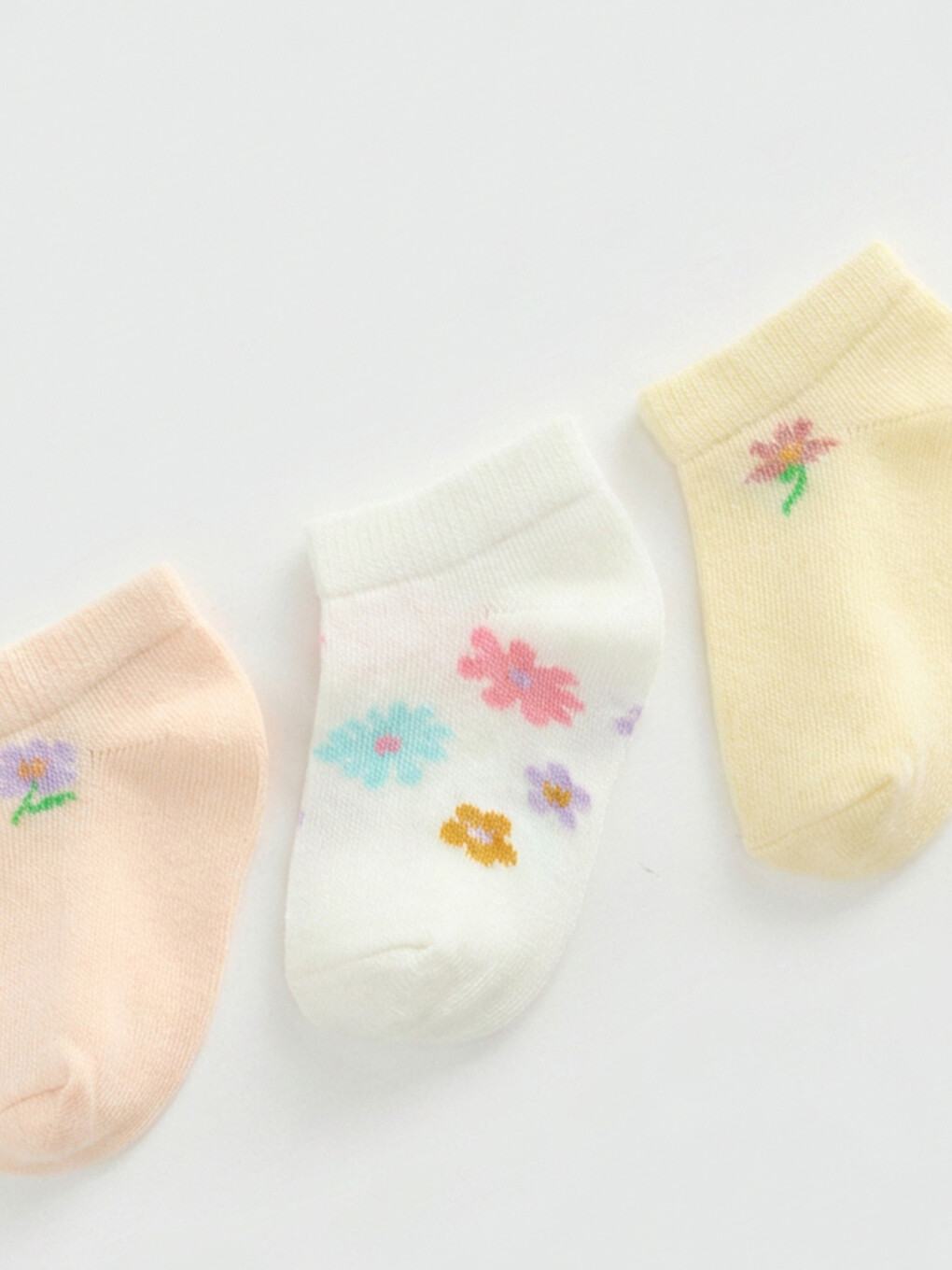 Floral Girls' Trainer Socks 3-pack-1