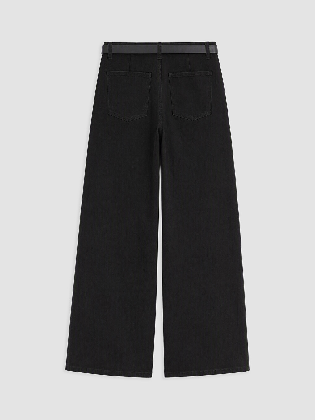 Siyah Kemerli Culotte Fit Kadın Jean Pantolon-5