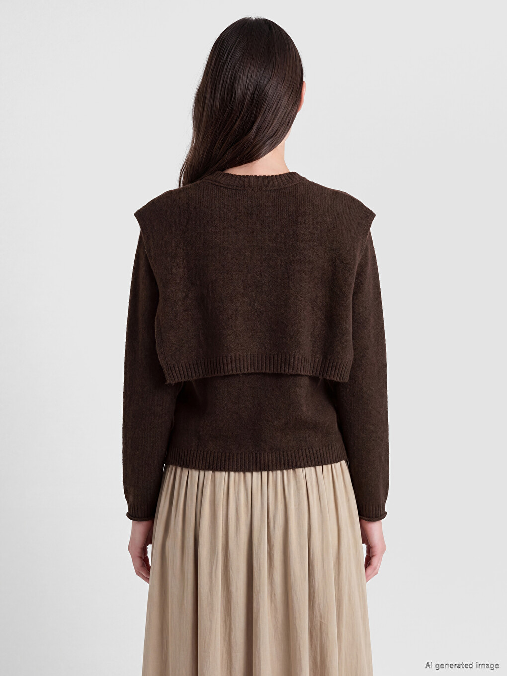Tie Detailed Crew Neck Women's Knitwear Sweater-3