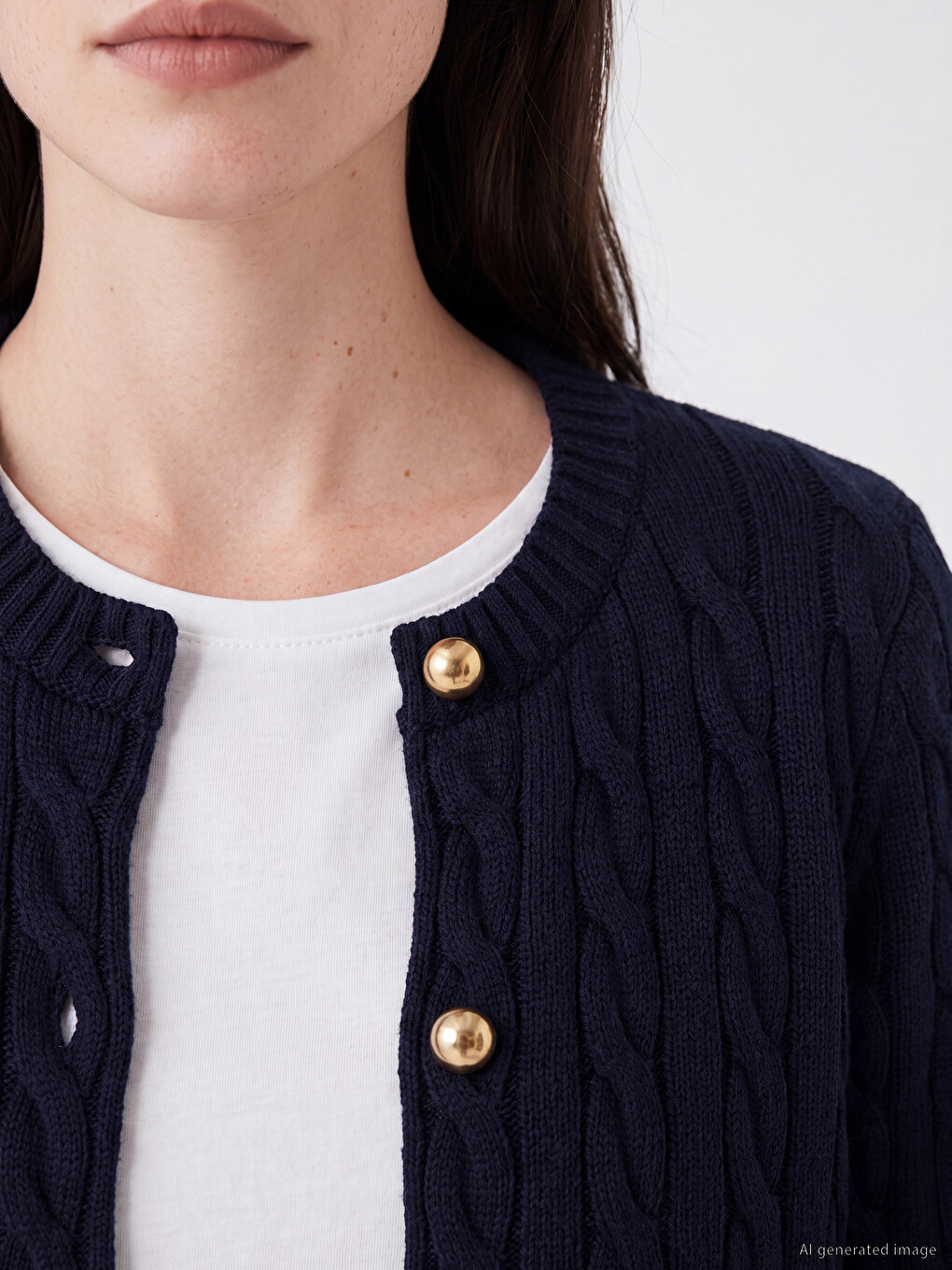 Cable Knit Patterned Women's Knitwear Cardigan-2