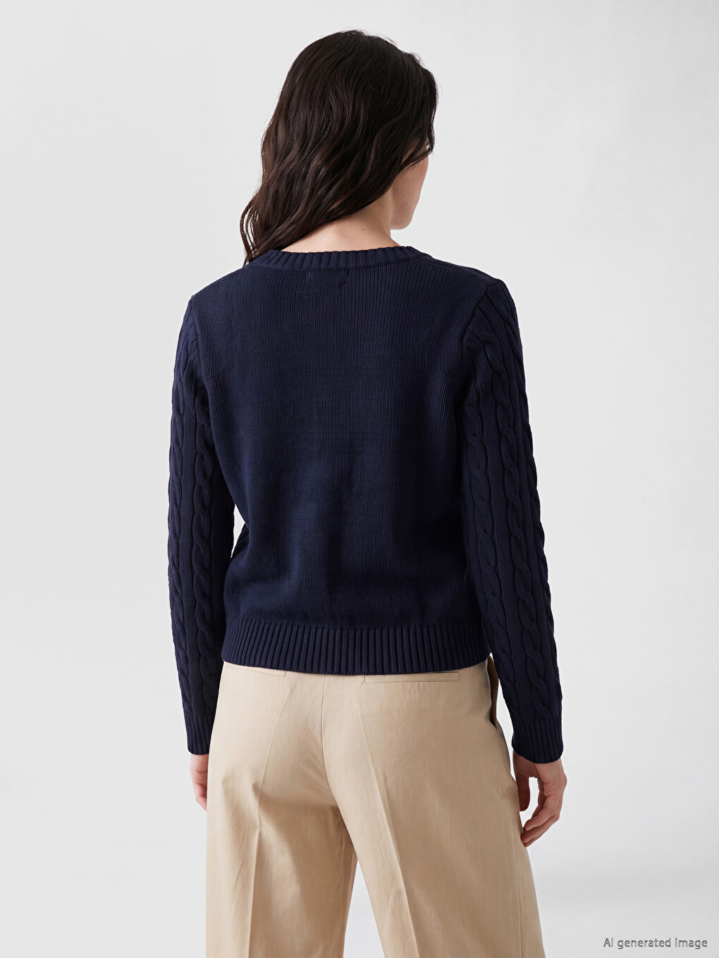 Cable Knit Patterned Women's Knitwear Cardigan-3